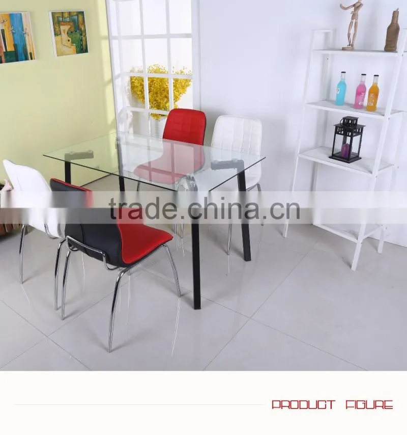 Popular rectangular glass top dining tables