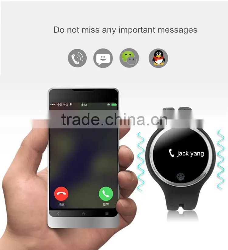 2016 newest waterproof E07 bluetooth vibrating bracelet