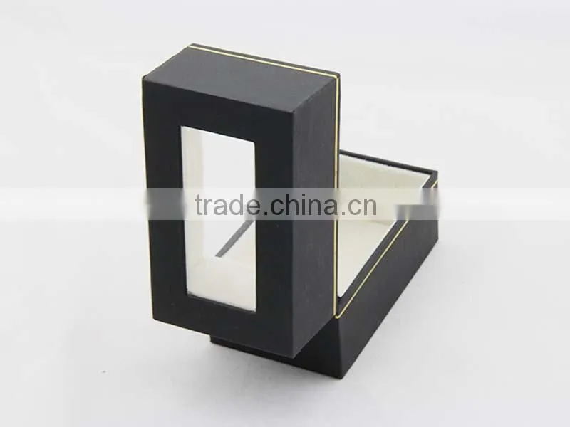 Low MOQ cheap professional black single paper watch box