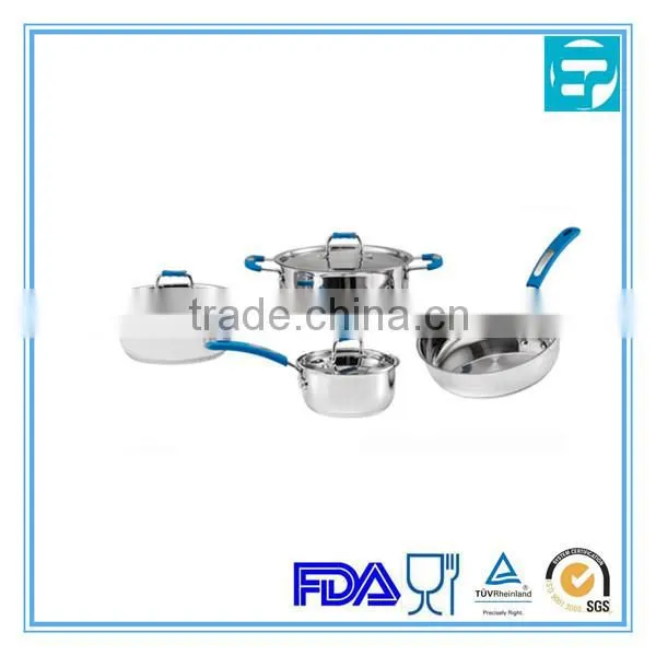 6Pcs Stainless Steel silicone surgical steel cookware set