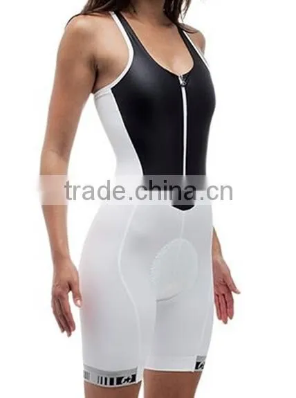 One-piece woman athletic suit cycling bibshorts & sleeveless top for Summer