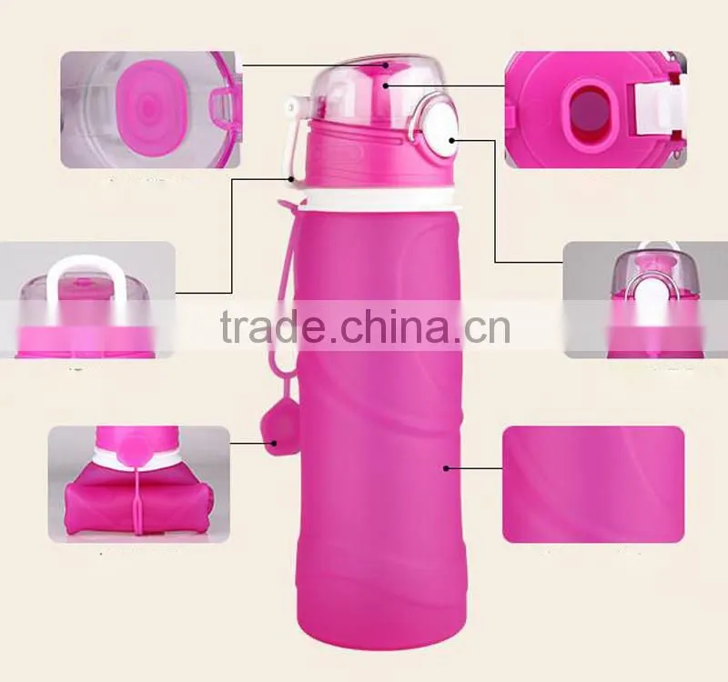 750ML Whole Sale Monster Energy Eco-Friendly Feature Foldable Silicone Water Bottle