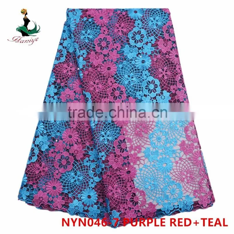 2016 Haniye Fashionable African embroidered net tulle lace fabric/tulle lace fabric/NYN46