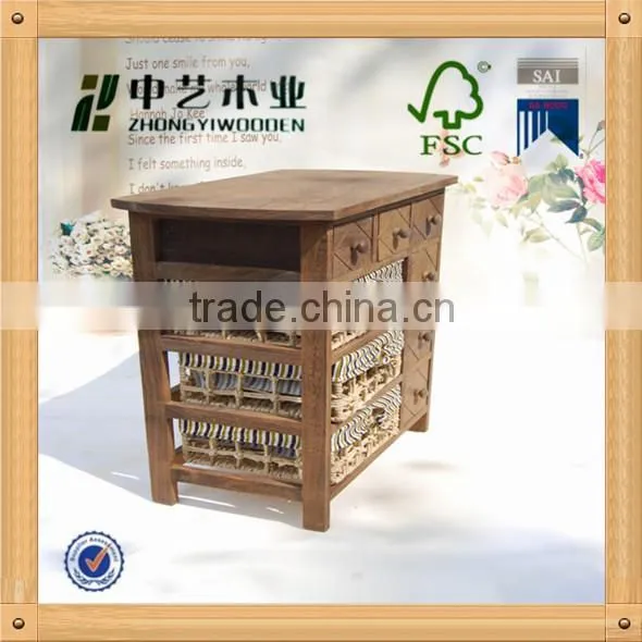 FSC&SA8000 2014 latest antique design cheap bedroom wooden furniture with cloth baskets