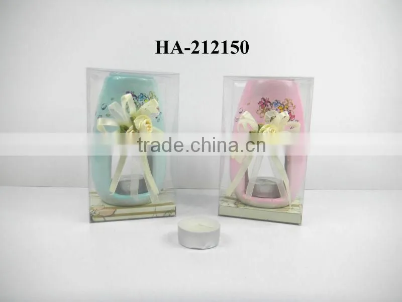 ceramic oil burner with decal flora design