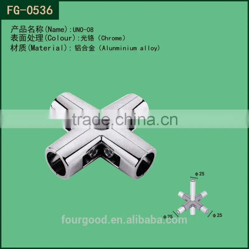 chrome round pipe three way Connector
