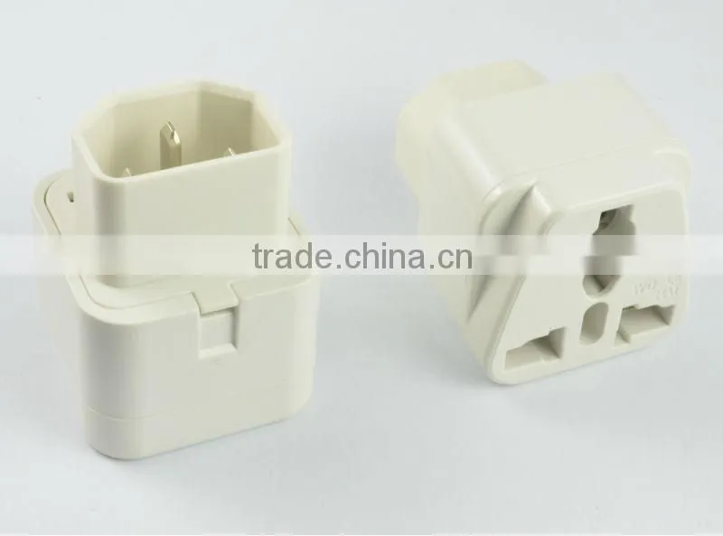 Worldwide universal to IEC320 C14 male power Plug adapter