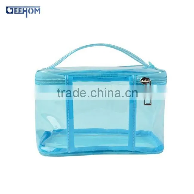 square shape clear pvc bag with handle