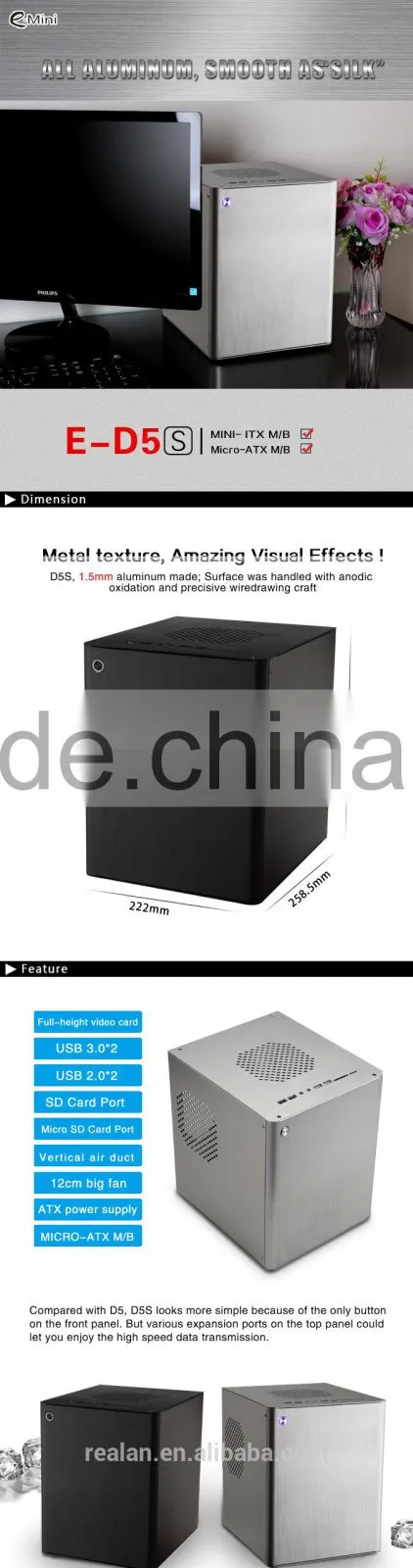 hot wholesale atx case dimension