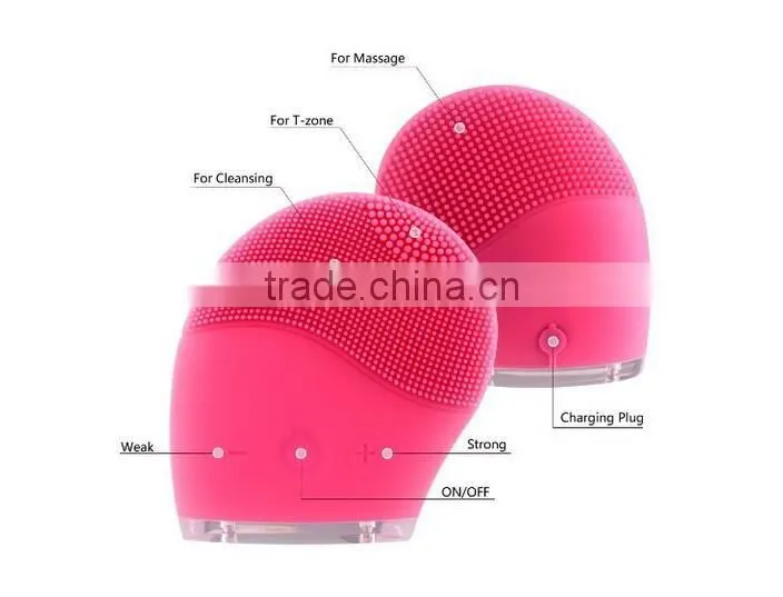 Rechargeable Ultrasonic Face Brush,Quimat Skin Care Tools Natural Silicone Facial Cleansing Brus