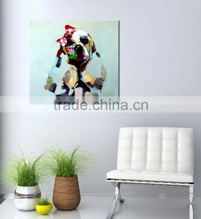 popular new style cute dog oil painting on canvas
