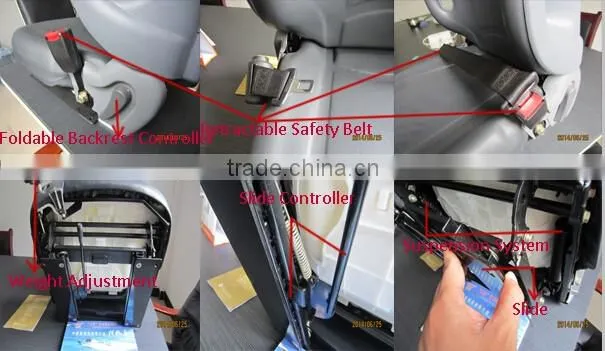 luxury forklift parts backrest adjustable toyota forklift seat with suspension (YY50-2)