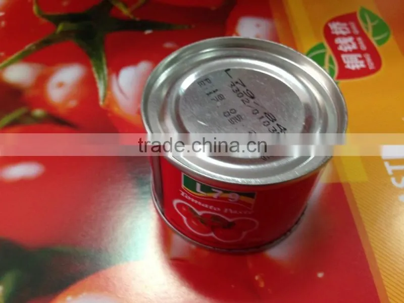 manufacturer 28%-30% natural canned china tomato paste 70g tin factory double concentrated