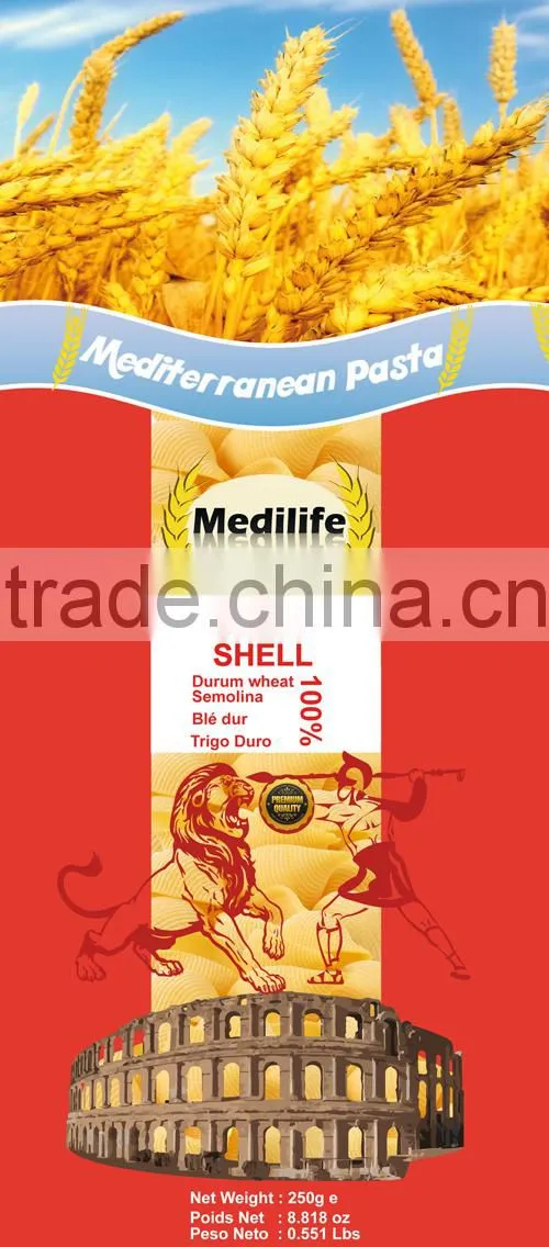 FDA Certified Shells Pasta, Healthy Mediterranean Macaroni 250g Bag, SHELL PASTA.