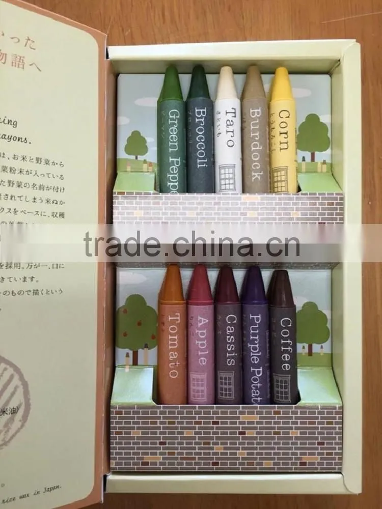 Japanese eco-friendly crayon with natural vegetable colors