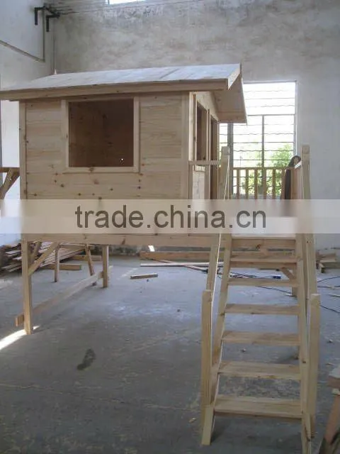 Outdoor Kids Wooden Playhouse with Platform