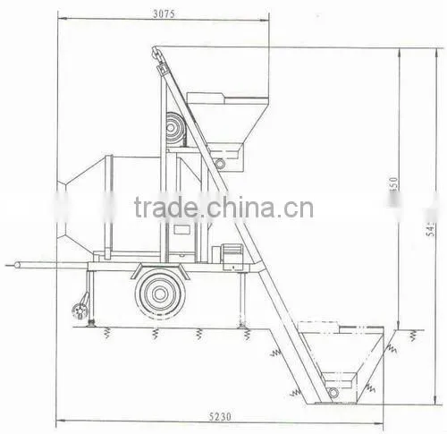 Convenient Moving Wheels Concrete Mixer