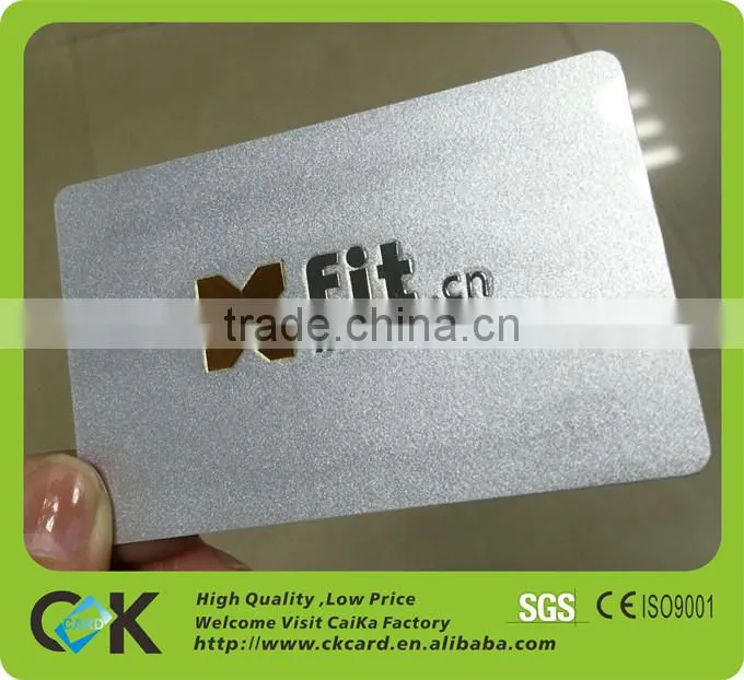 patched metal logo pvc card from China golden manufacturer