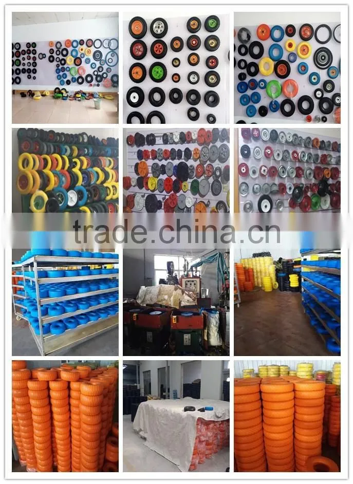 Manufacturer supply PU Foam Wheel For wheelbarrow/4.00-8 Flat Free Wheel uesd for trolley/hand truck