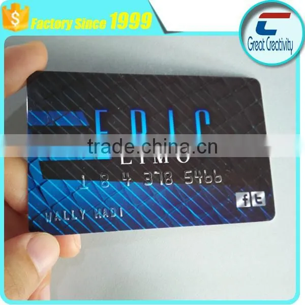 Die Cut Silver Embossed Serial Number Greeting Card with Magnetic Strip