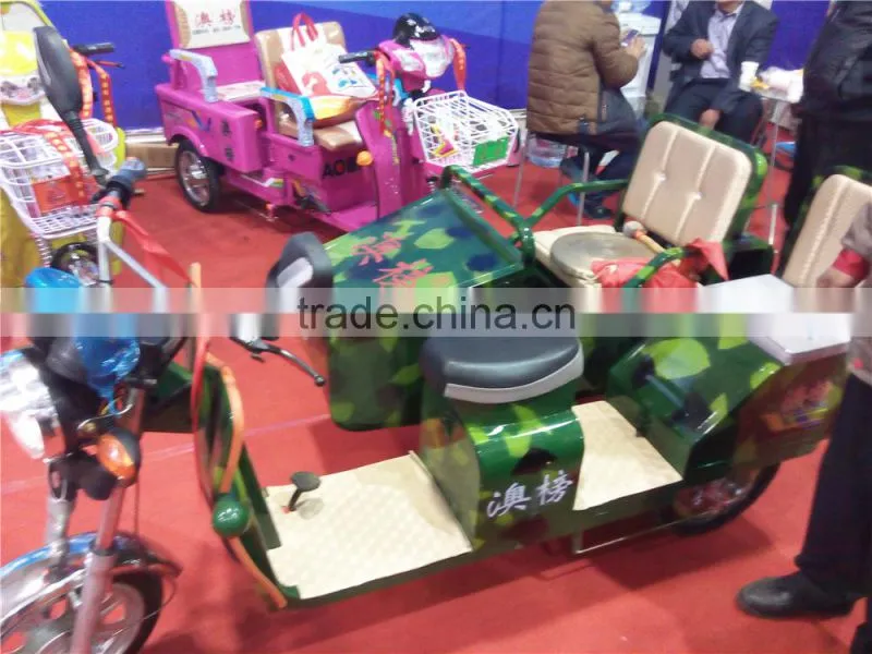 used passenger 650W electric trike rickshaw, electric bike 3 wheel bicycle in Indonesia