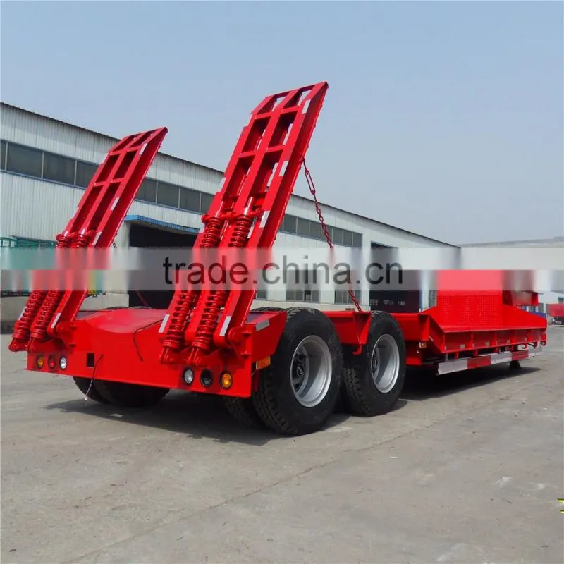 3 axles extendable lowbed trailer, telescoping container trailer