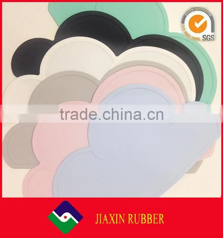 New arrival colorful silicone baby mat funny cloud shape placemats for home kitchen