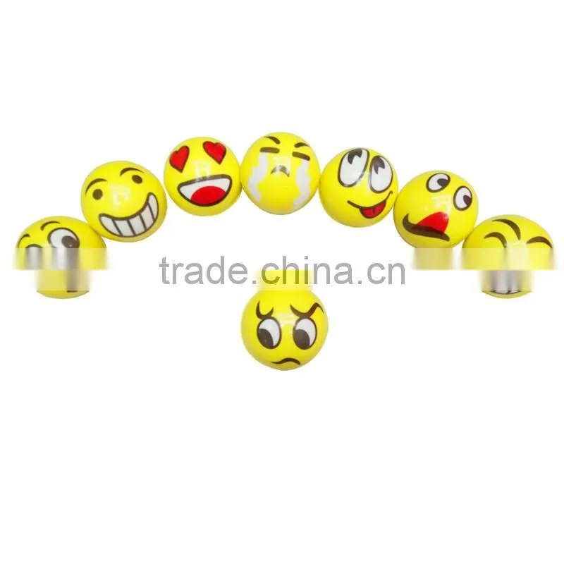 Promtional LED 12 Emoji PVC Child Toys Bouncing Balls