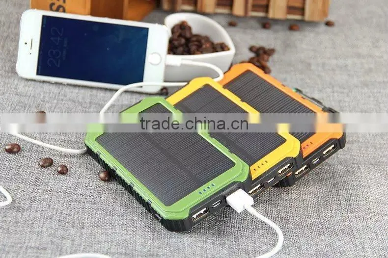 high capacity dual USB 20000mah universal solar power bank for smart phone