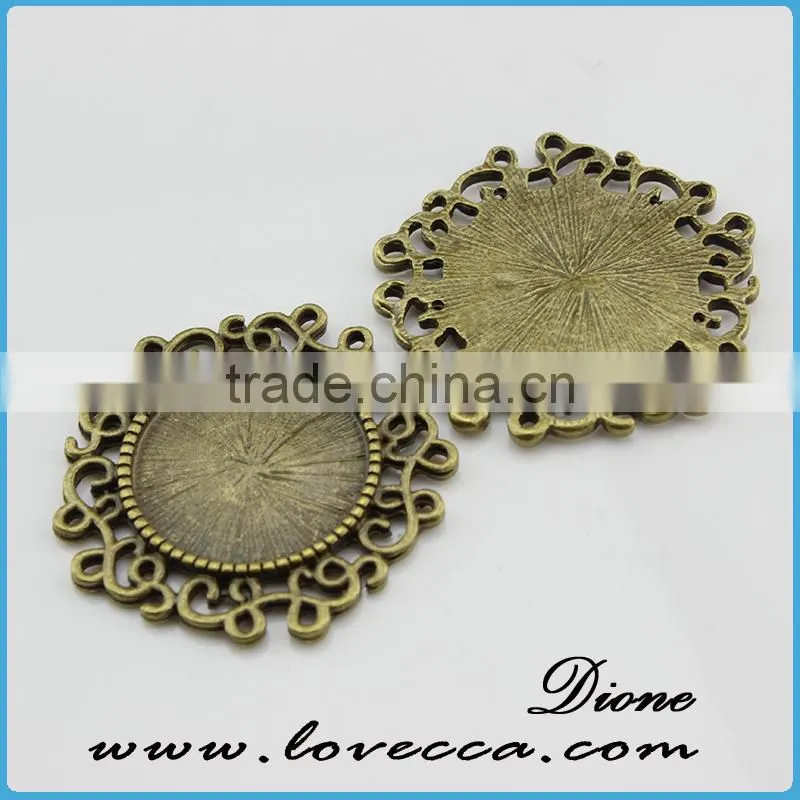Gold color DIY metal setting,DIY jewelry cameo jewelry settings,Metal Charms for glass setting