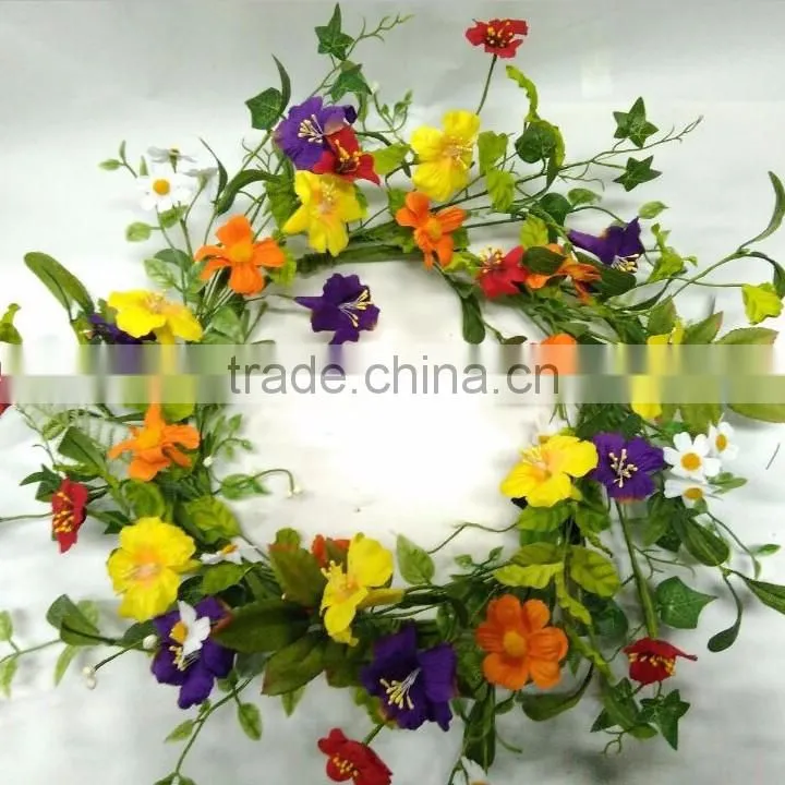 import china products artificial flower wreath with leaves