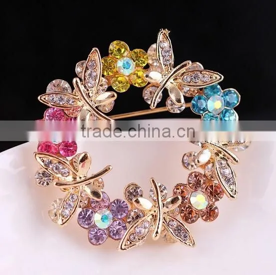 flower shape Rhinestone Pins Brooches for woman /Hijab Pins Scarf Pins Female Pashmina Brooches