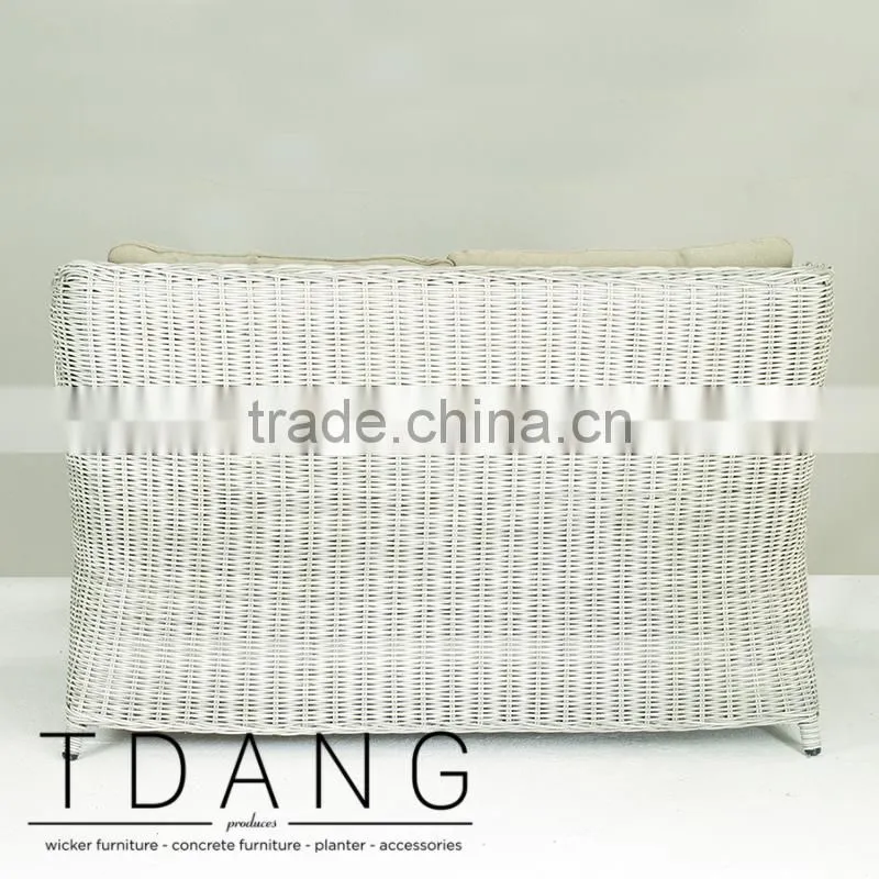 Driago Wicker Sofa- Outdoor Rattan Bench- Grey Wicker Bench