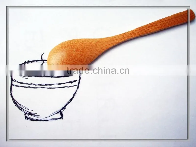 Bamboo rice spoon for children, wooden tea coffee or juice disposable mixing spoon