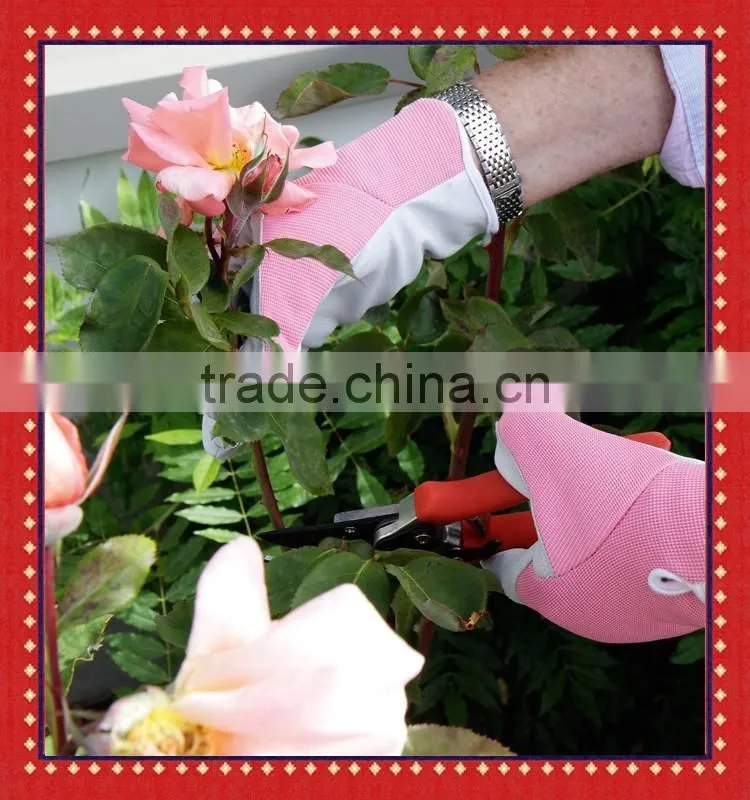 Women Gardening Gloves For Garden And Household Tasks Soft Pink Ladies Leather Gardening Gloves