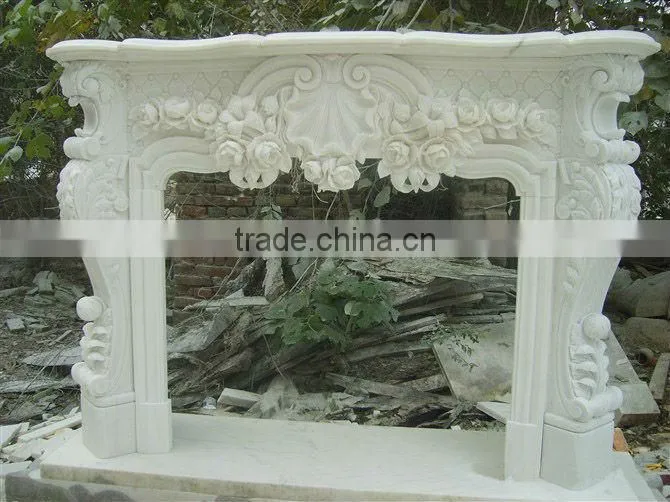 white marble fireplace