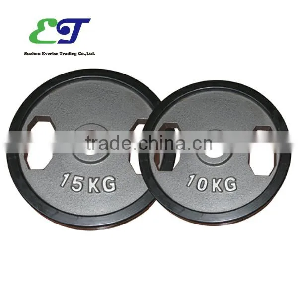 Olimpic plate with 2 holes / 10kg / 15kg weight plates / double color weight plate