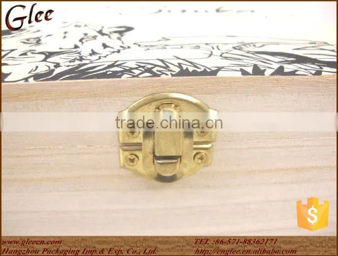 pine wood fancy tea storage box