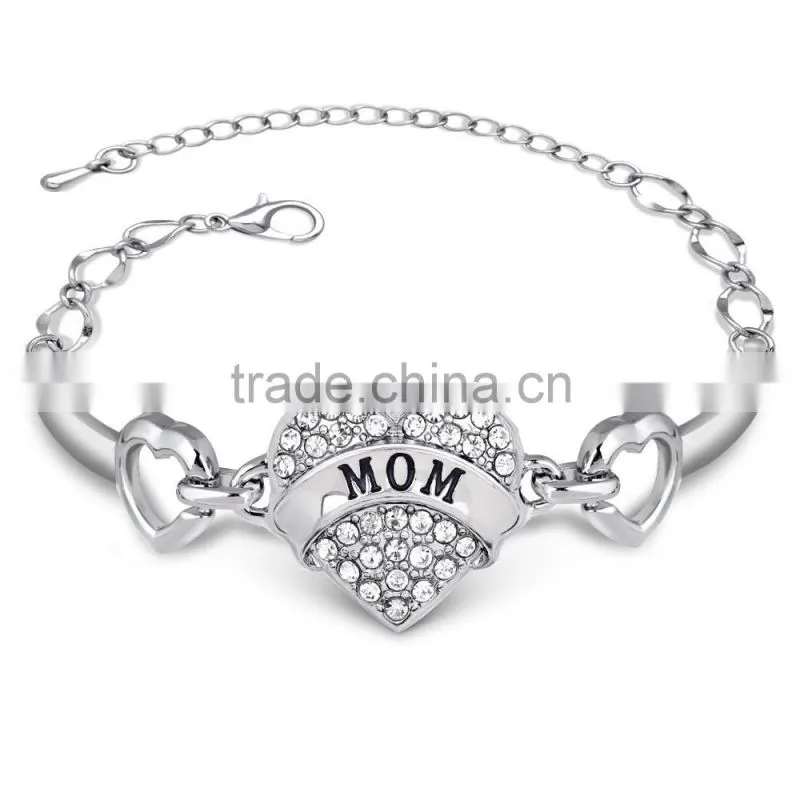 2016 love family member bracelet zinc alloy heart bracelet for dear aunt bracelet free sample