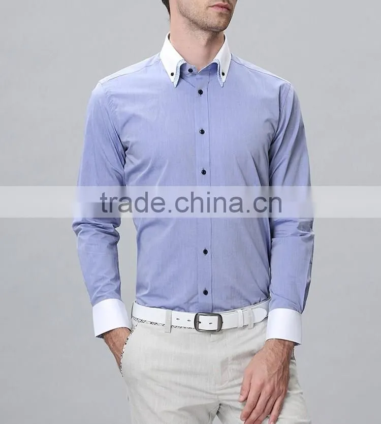 Long sleeve double collar fancy shirts for men wholesale men's shirts