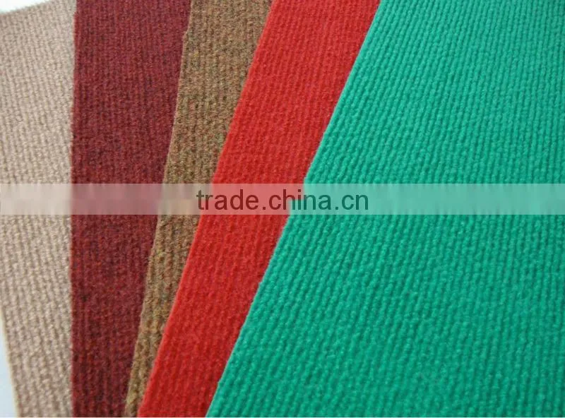 needle punched ribbed non-woven carpet with pvc backing