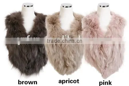 YR180 V-neck New style Genuine Fox Belly Fur Vest 2016