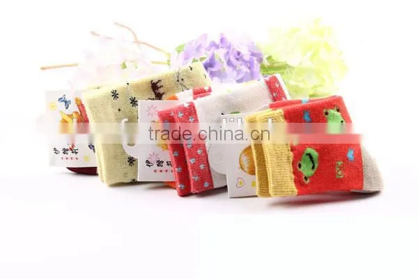autumn&winter high quality 100%cotton children terry thick socks