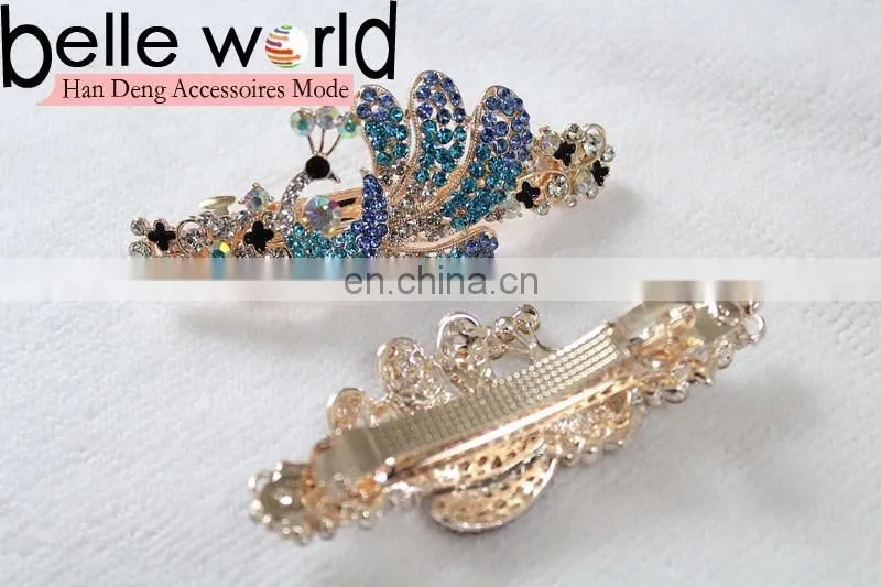 Elegant Peafowl Rhinestone Hair Barrette