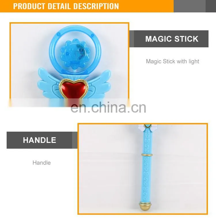 Funny plastic toy 34CM led flashing light stick with light and music magic fairy stick