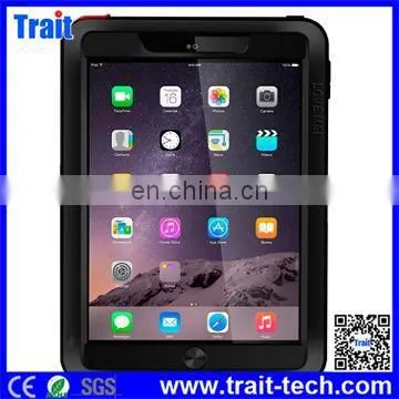 100% Brand Waterproof Shockproof Powerful Metal Aluminium Gorilla Glass Hybrid Case for iPad Air 2,waterproof gorilla glass alum