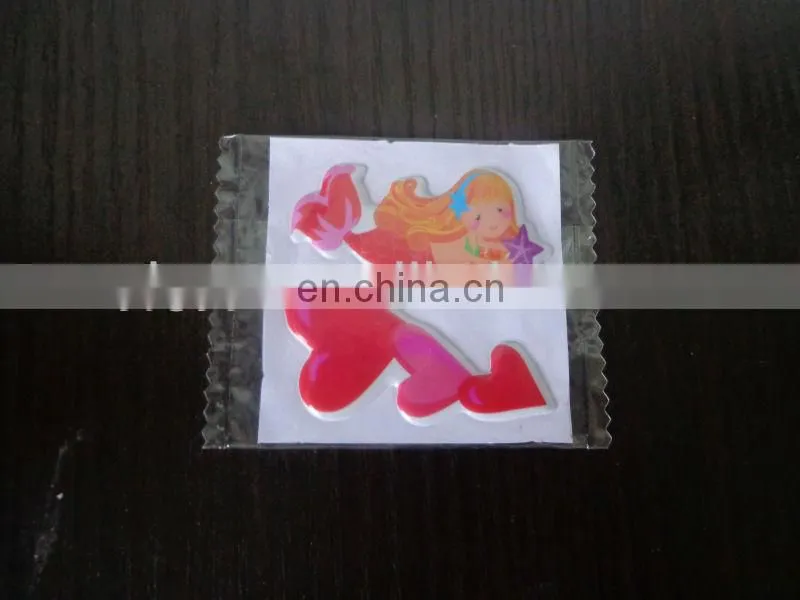 Fashion design promotional colorful lovely cartoon small puffy stickers