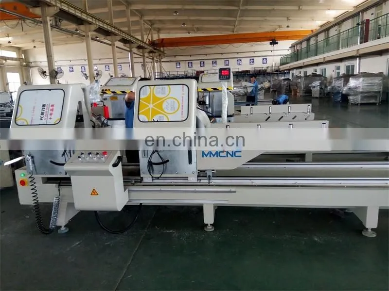 High pricision double miter saw aluminum doors window making equipment