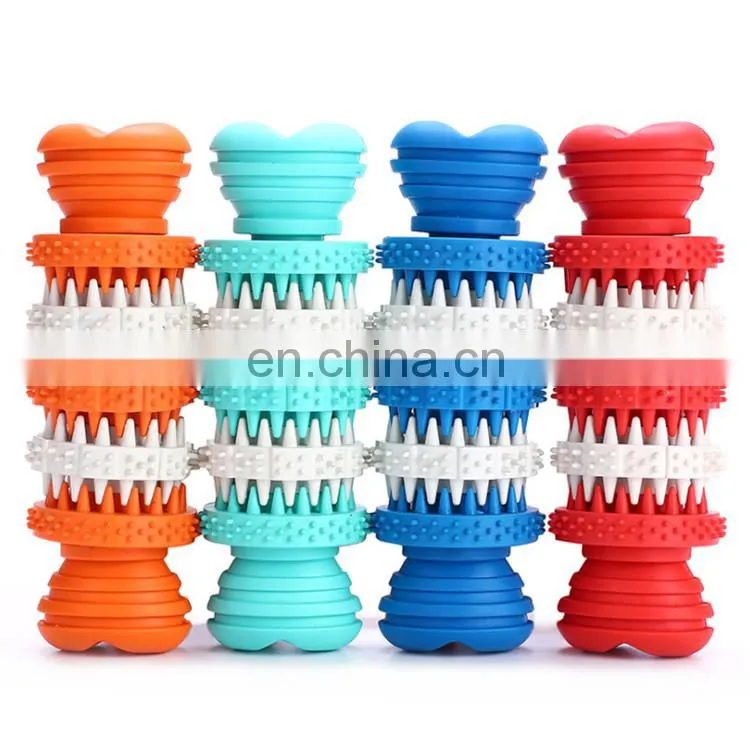 100% natural soft rubber food treat feeder bones dog chew toys for pets interactive playing