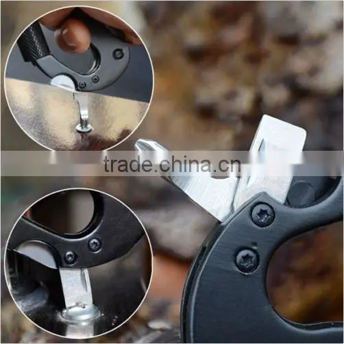 Multi Function Hiking Survival Rock Climbing Gear Knife Carabiner Tool